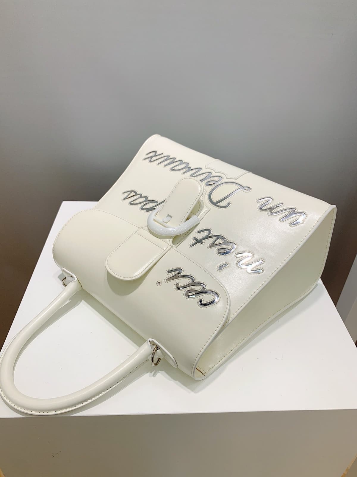 Delvaux Brillant L'Humour Lettering White / Silver