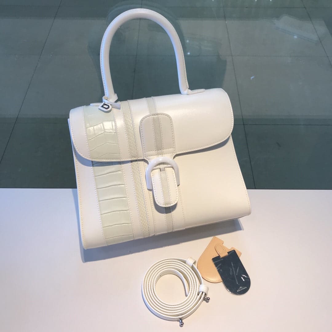 Delvaux Brillant MM Croco White