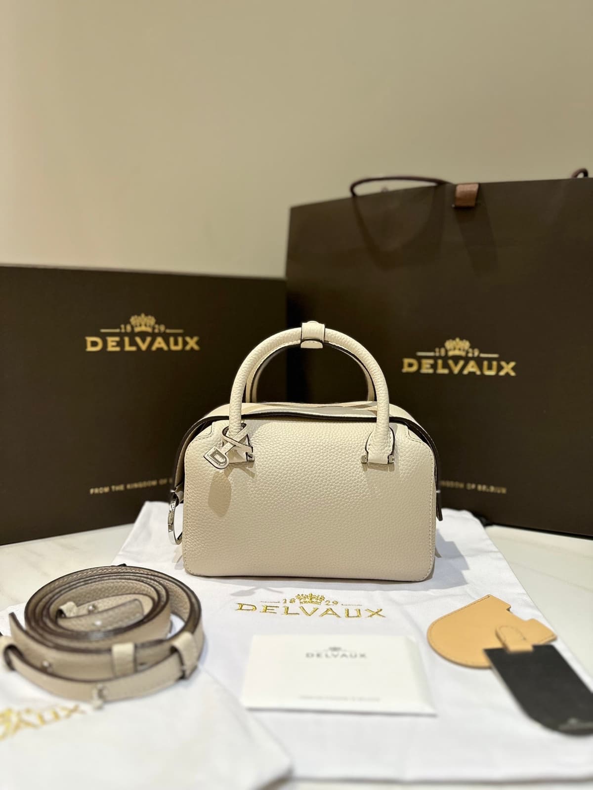 Delvaux Cool Box Mini Bohème Off-White