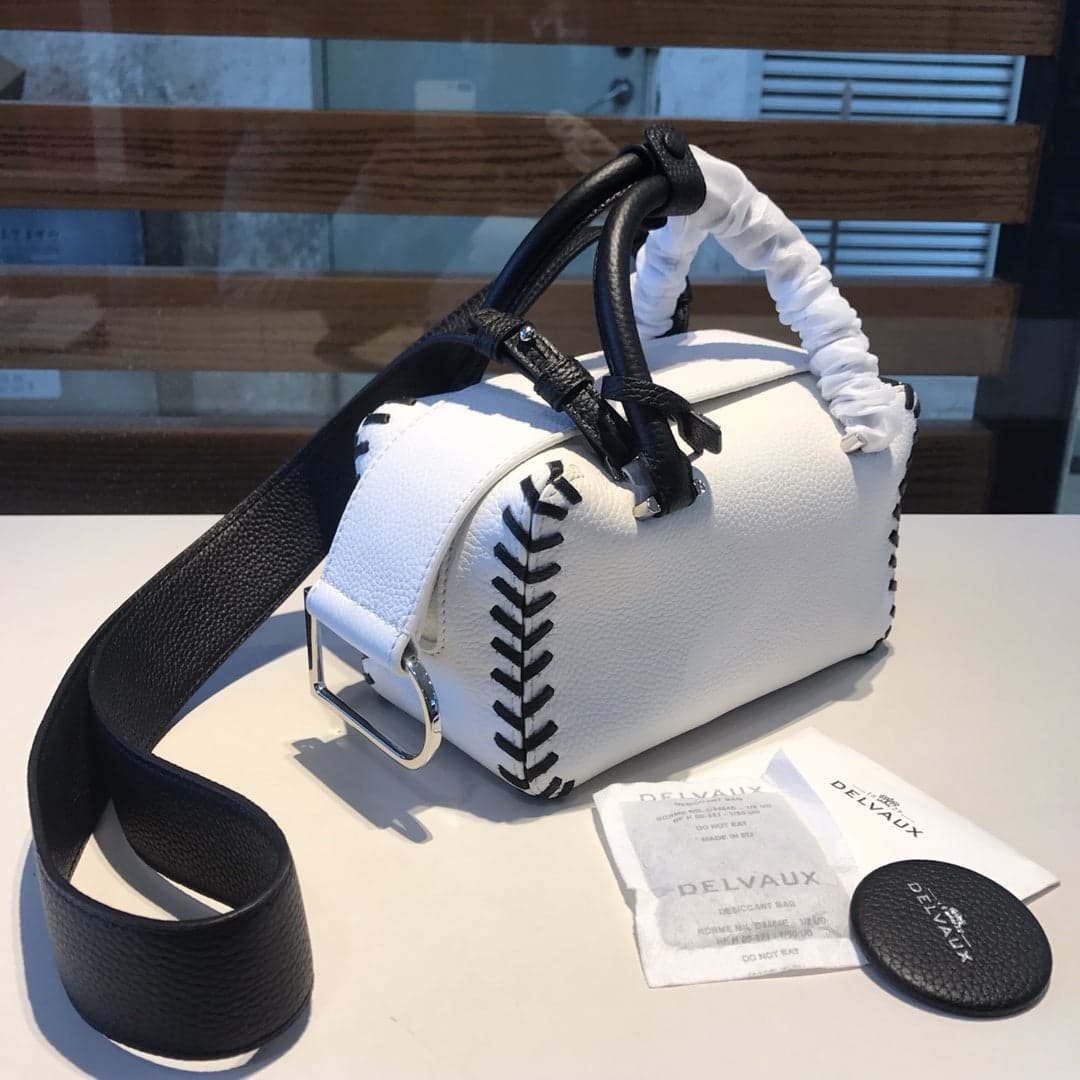 Delvaux Cool Box Mini Bohème Stitch White