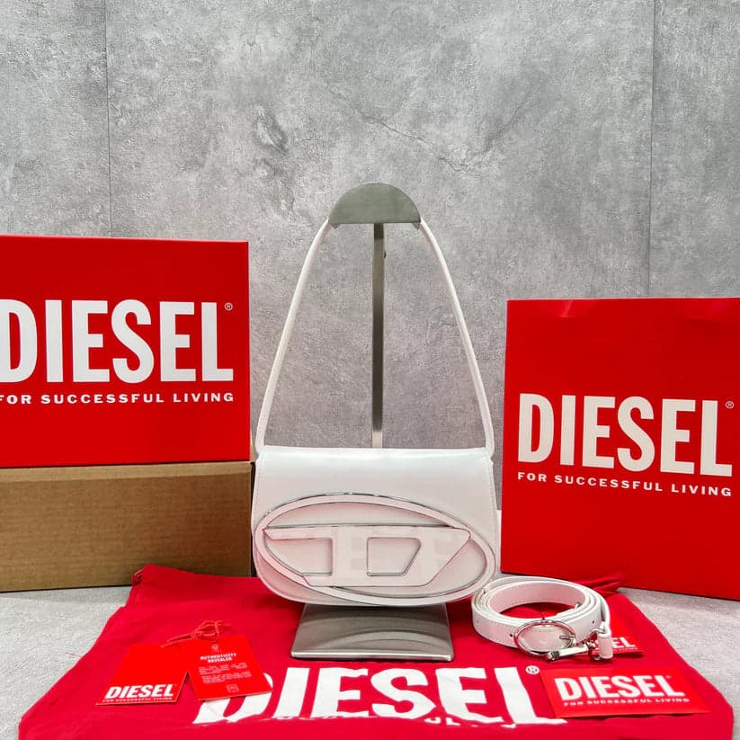 Diesel 1DR Shoulder Bag Nappa Leather White
