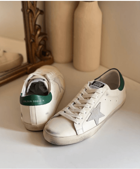 Golden Goose Superstar Leather Sneakers White/Green .