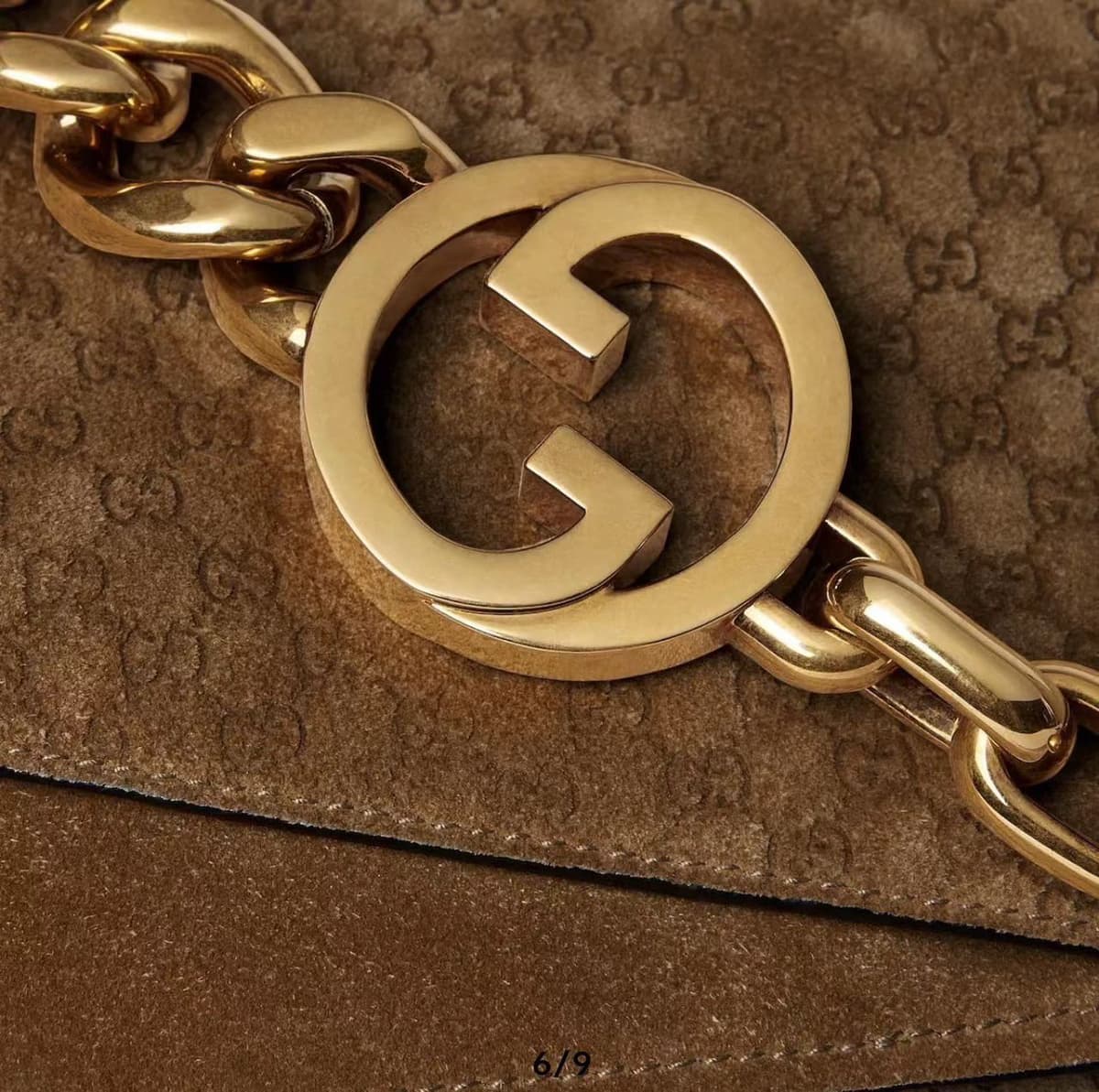 Gucci Blondie GG Monogram Shoulder Bag Marrom .