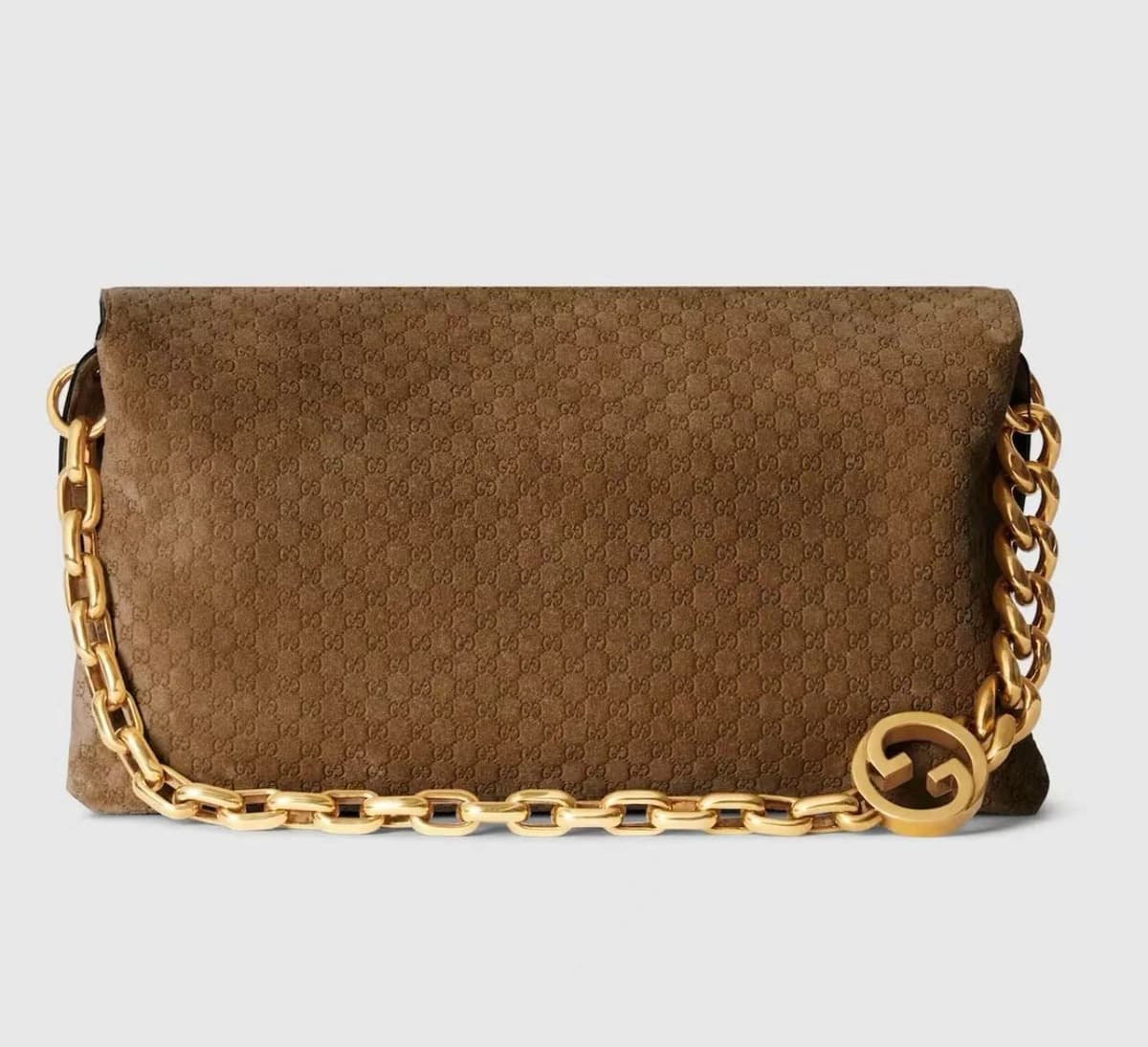 Gucci Blondie GG Monogram Shoulder Bag Marrom .