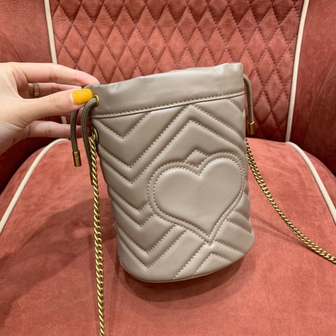 Gucci GG Marmont Mini Bucket Red off-white Bag