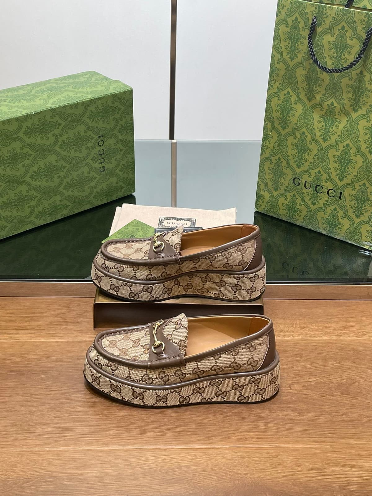 Gucci Loafers GG Brown