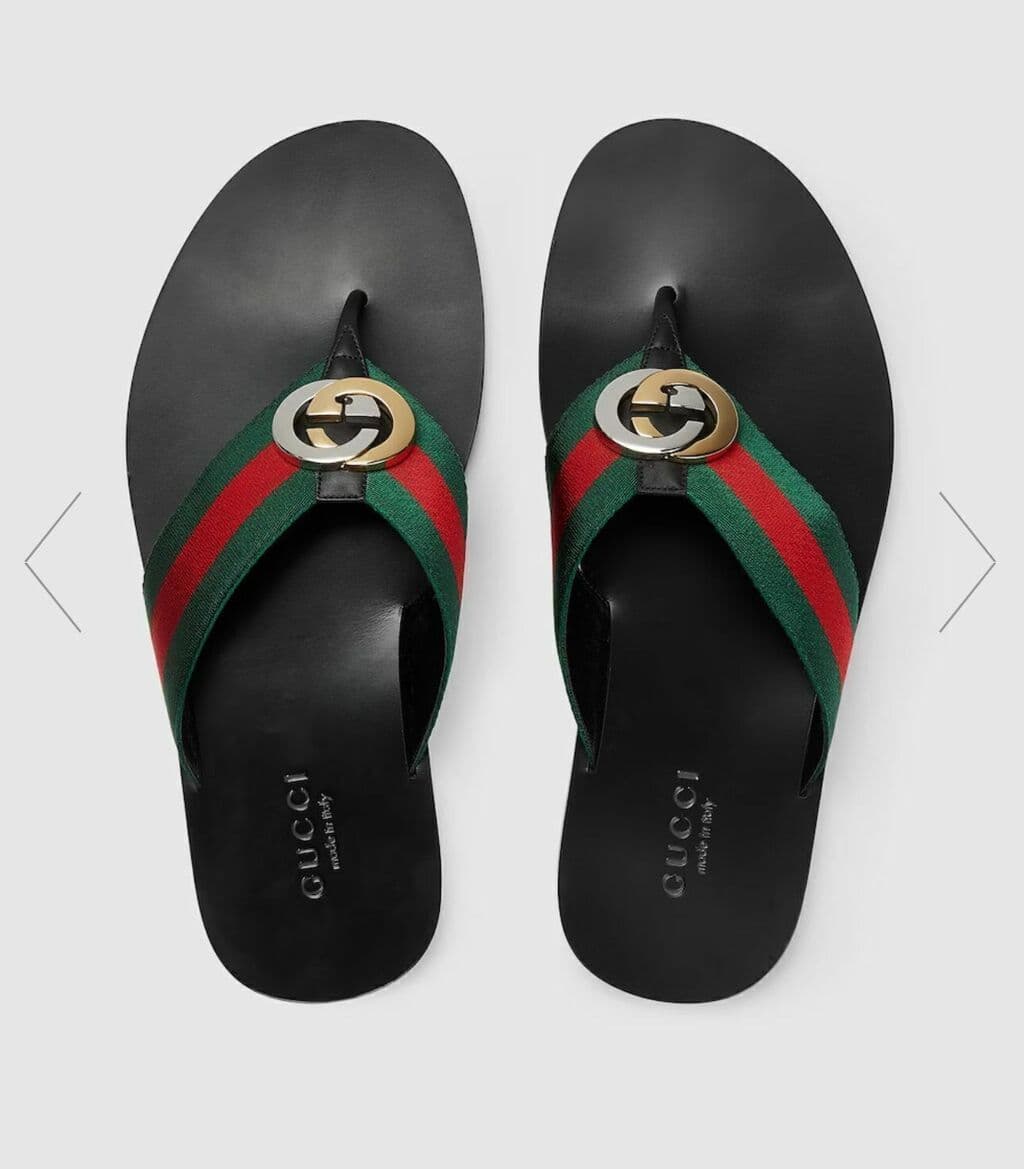 GUCCI Red & Green Kika Thong Sandals (MASCULINO) ( Pronta entrega)