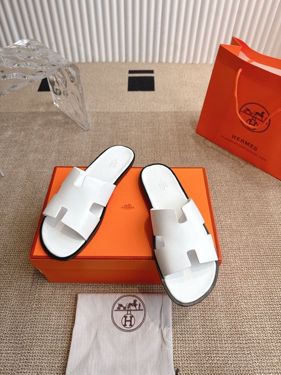 Hermes Izmir Sandal White.