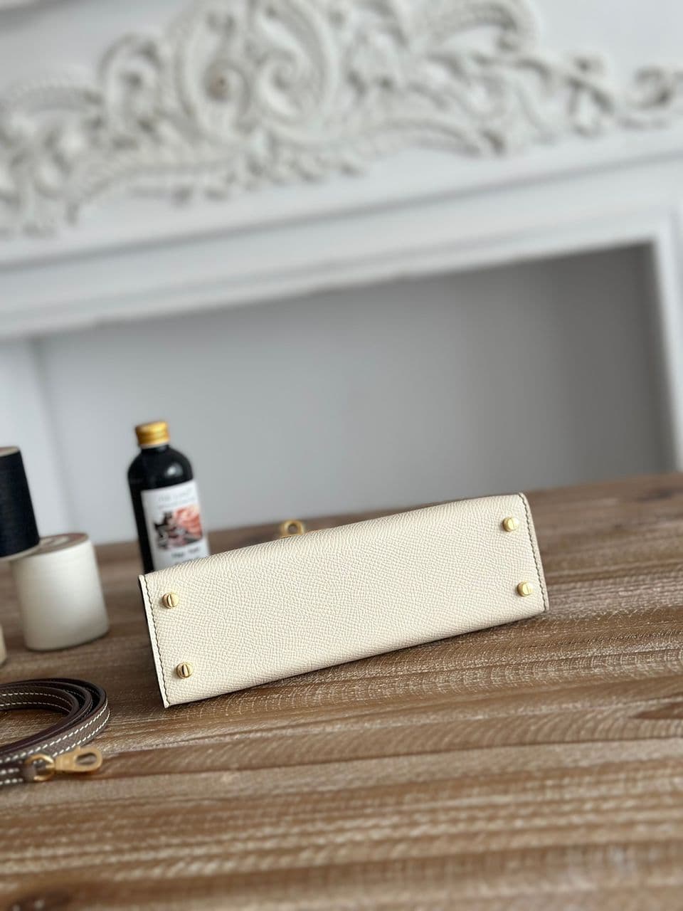 Hermès Kelly Wallet Bicolor Off White Brown Gold Hardware .