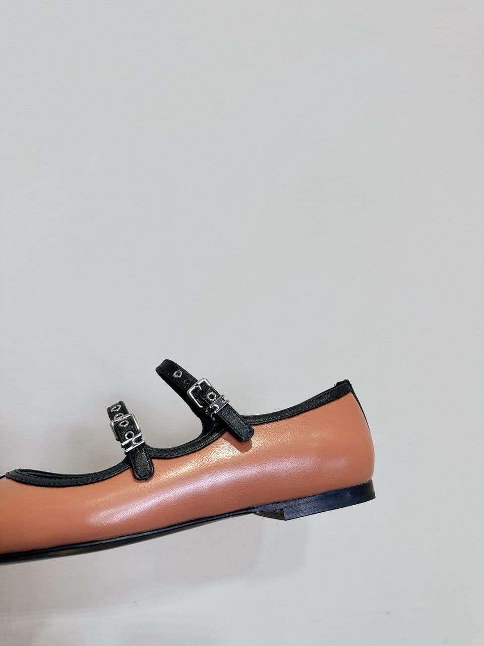 Hermès Lilia Mary Jane Ballet Flats Rose/Black .