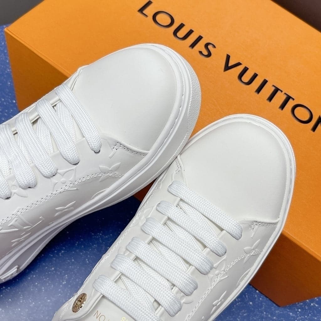 Lv Time Out Debossed Monogram Leather White.