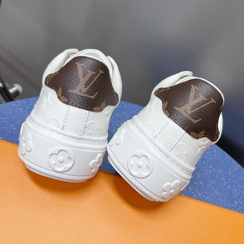 Lv Time Out Debossed Monogram Leather White.