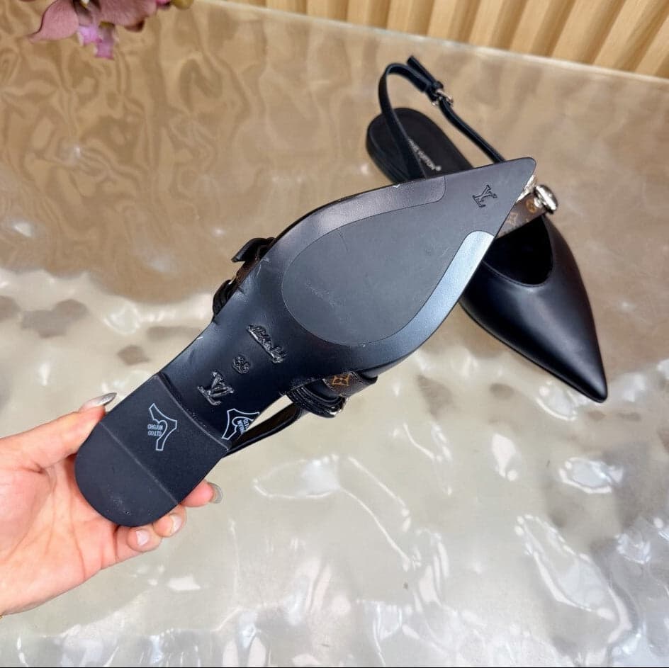 Louis Vuitton Vibe Slingback Flat Ballerina Black