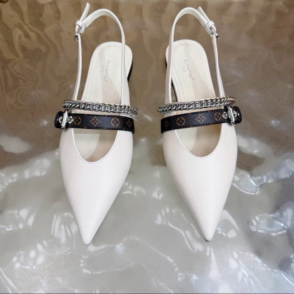 Louis Vuitton Vibe Slingback Flat Ballerina White