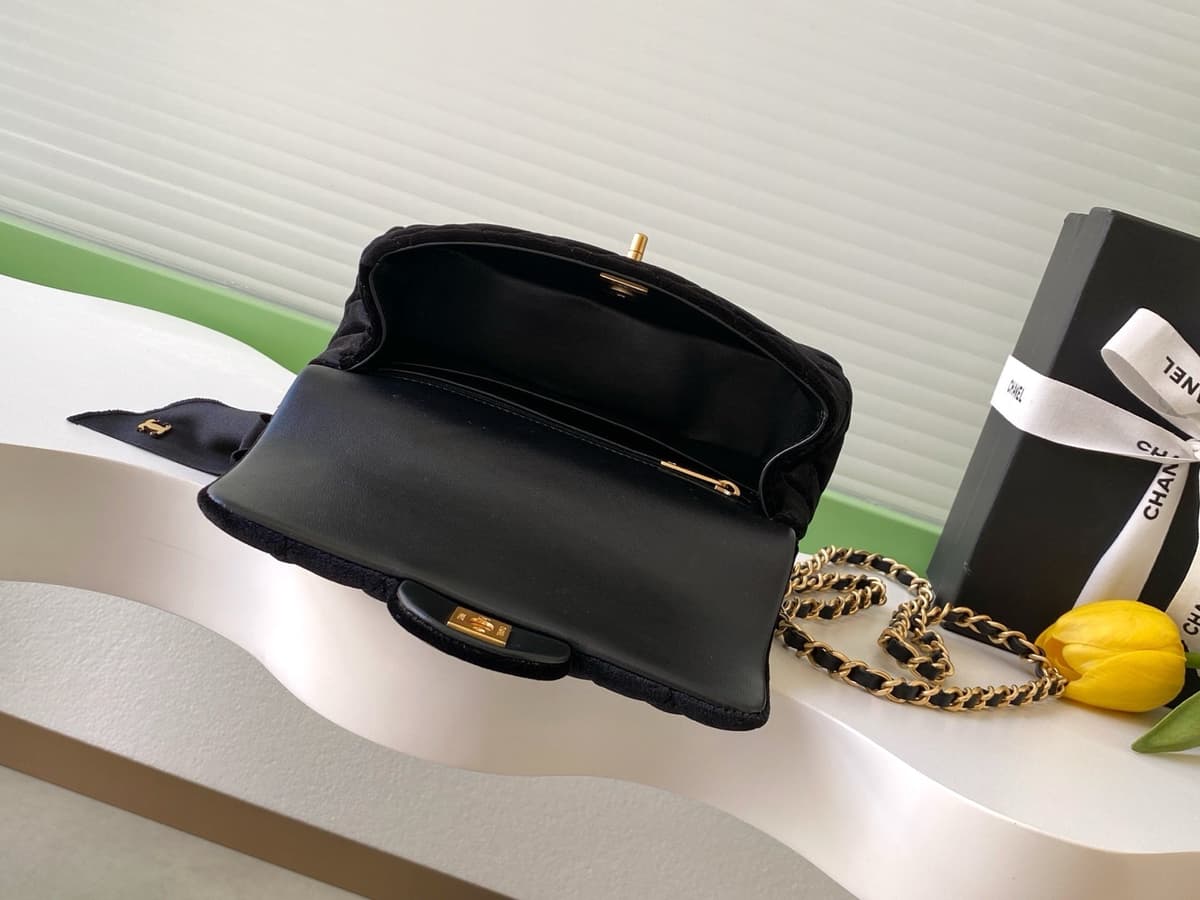 Mini Flap Bag Black Top Handle CHANEL