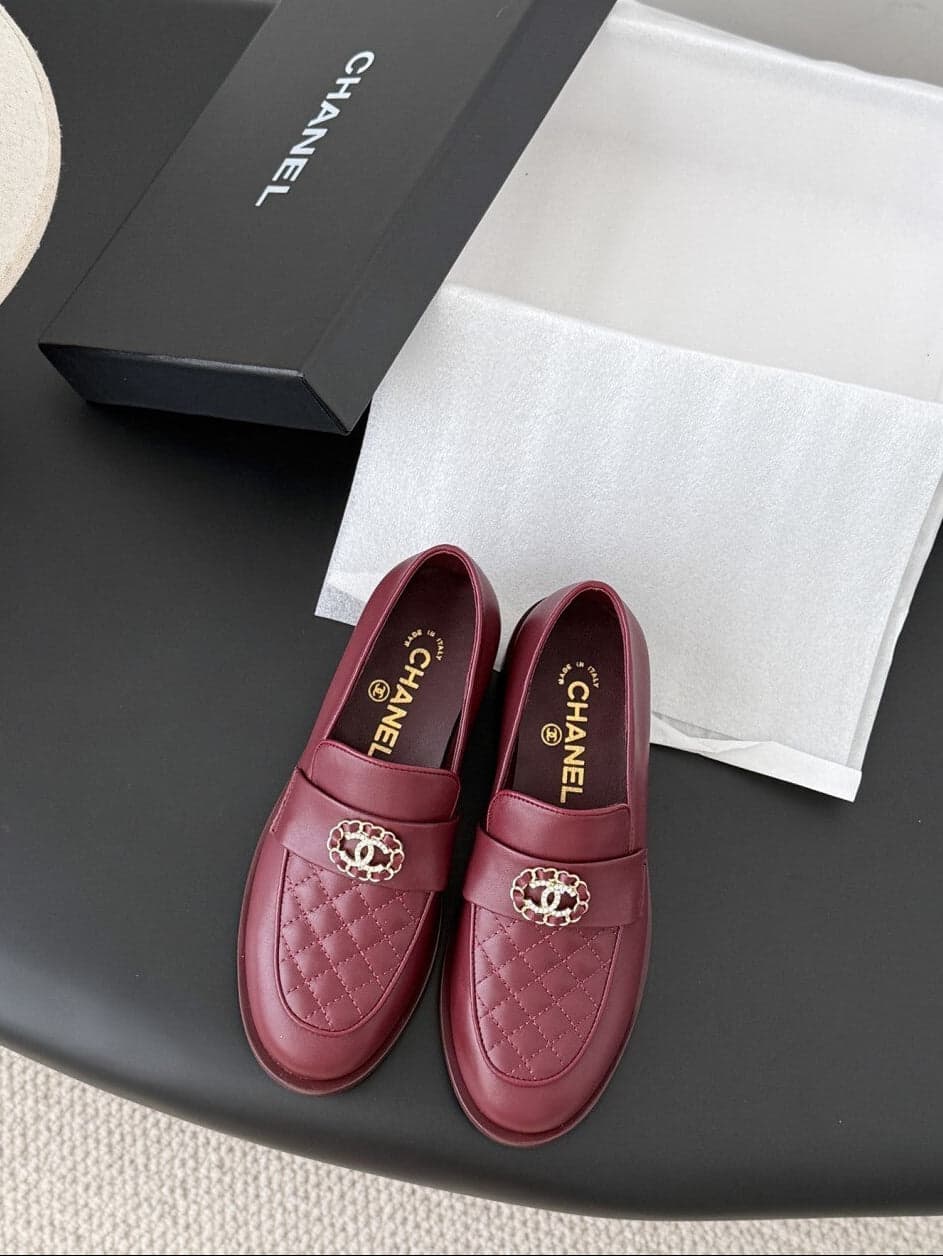 Mocassim Lambskin Ivory red.