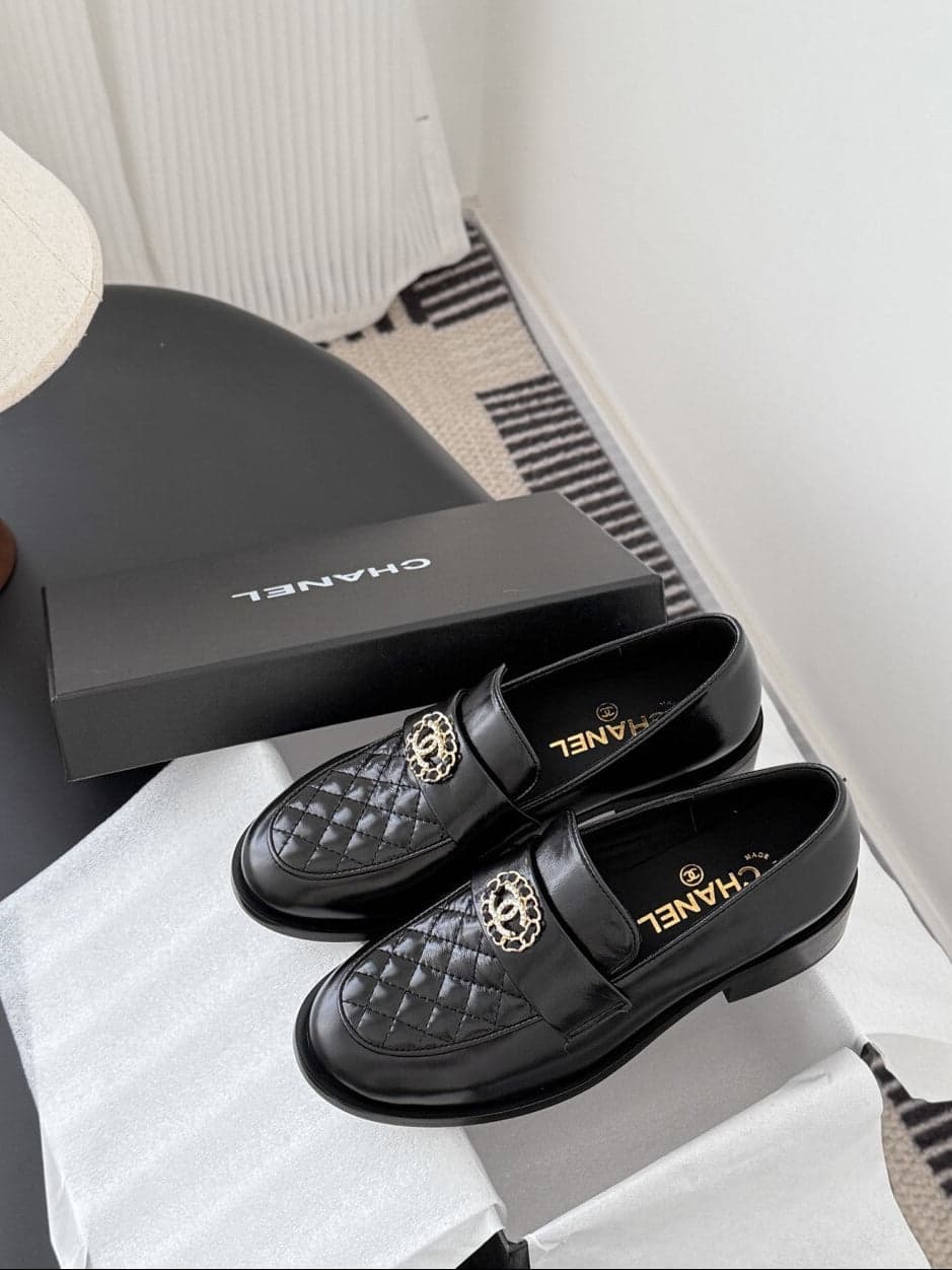 Mocassim Lambskin Ivory black
