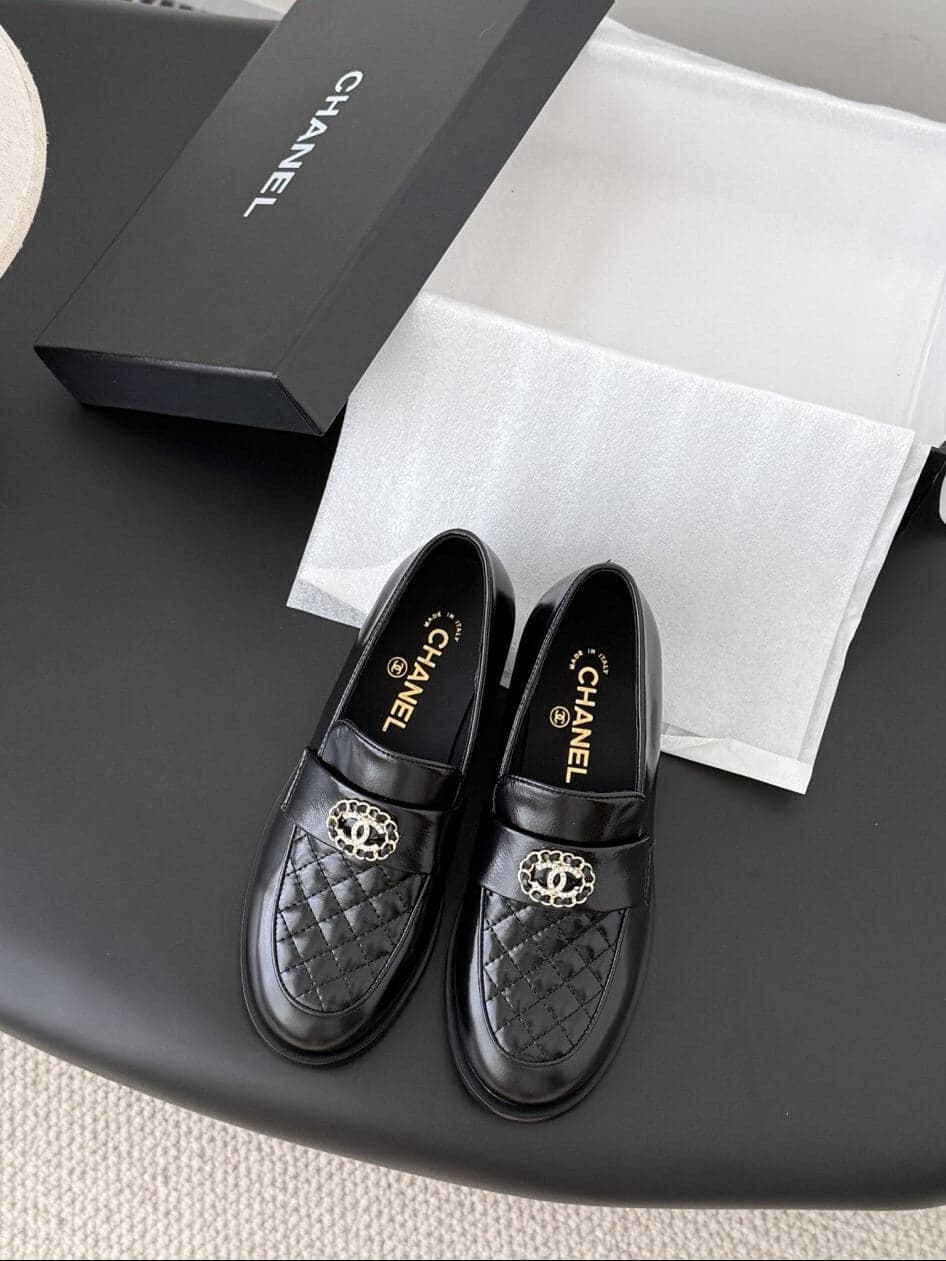 Mocassim Lambskin Ivory black