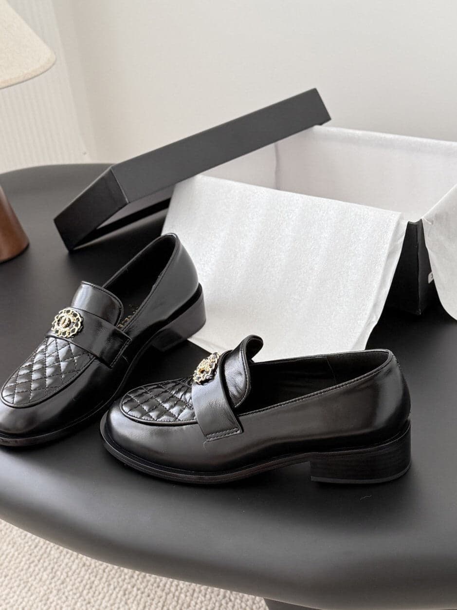 Mocassim Lambskin Ivory black