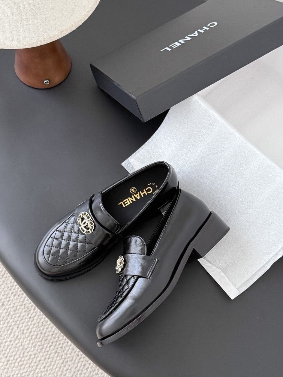 Mocassim Lambskin Ivory black