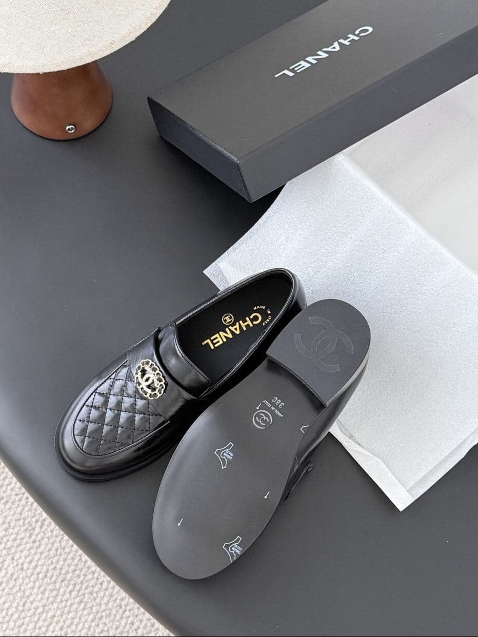 Mocassim Lambskin Ivory black