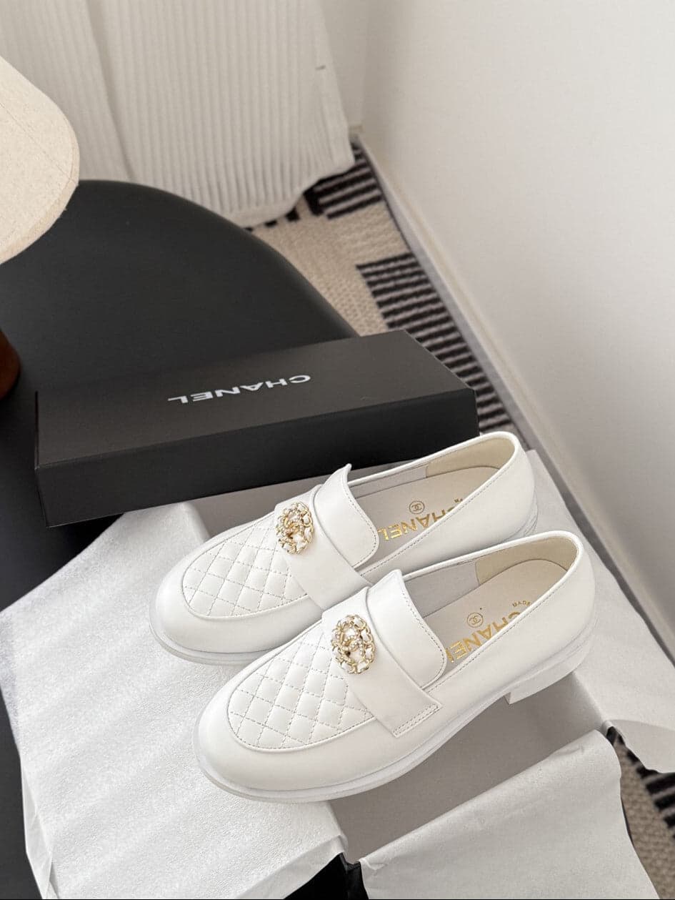 Mocassim Lambskin Ivory white
