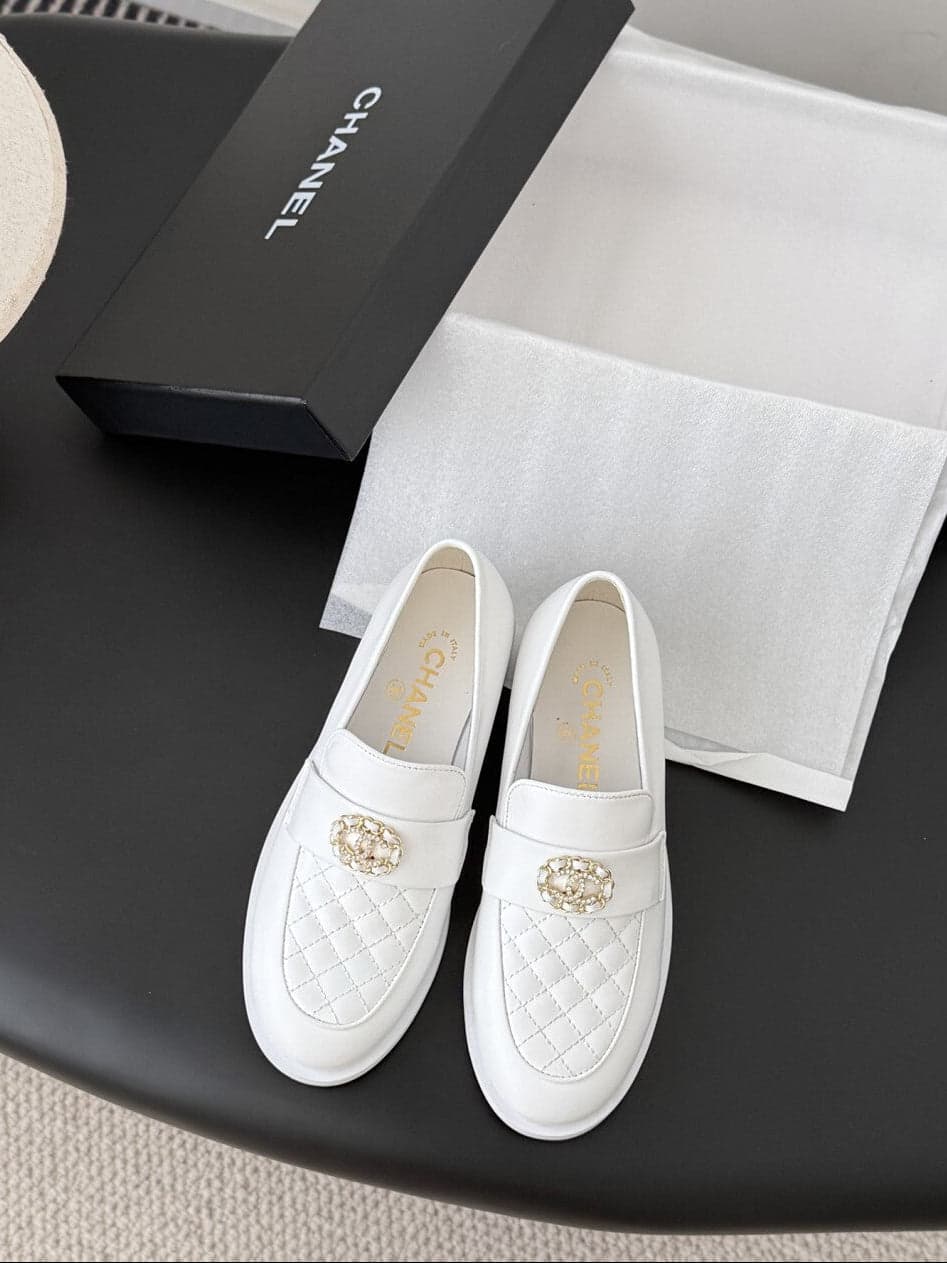 Mocassim Lambskin Ivory white