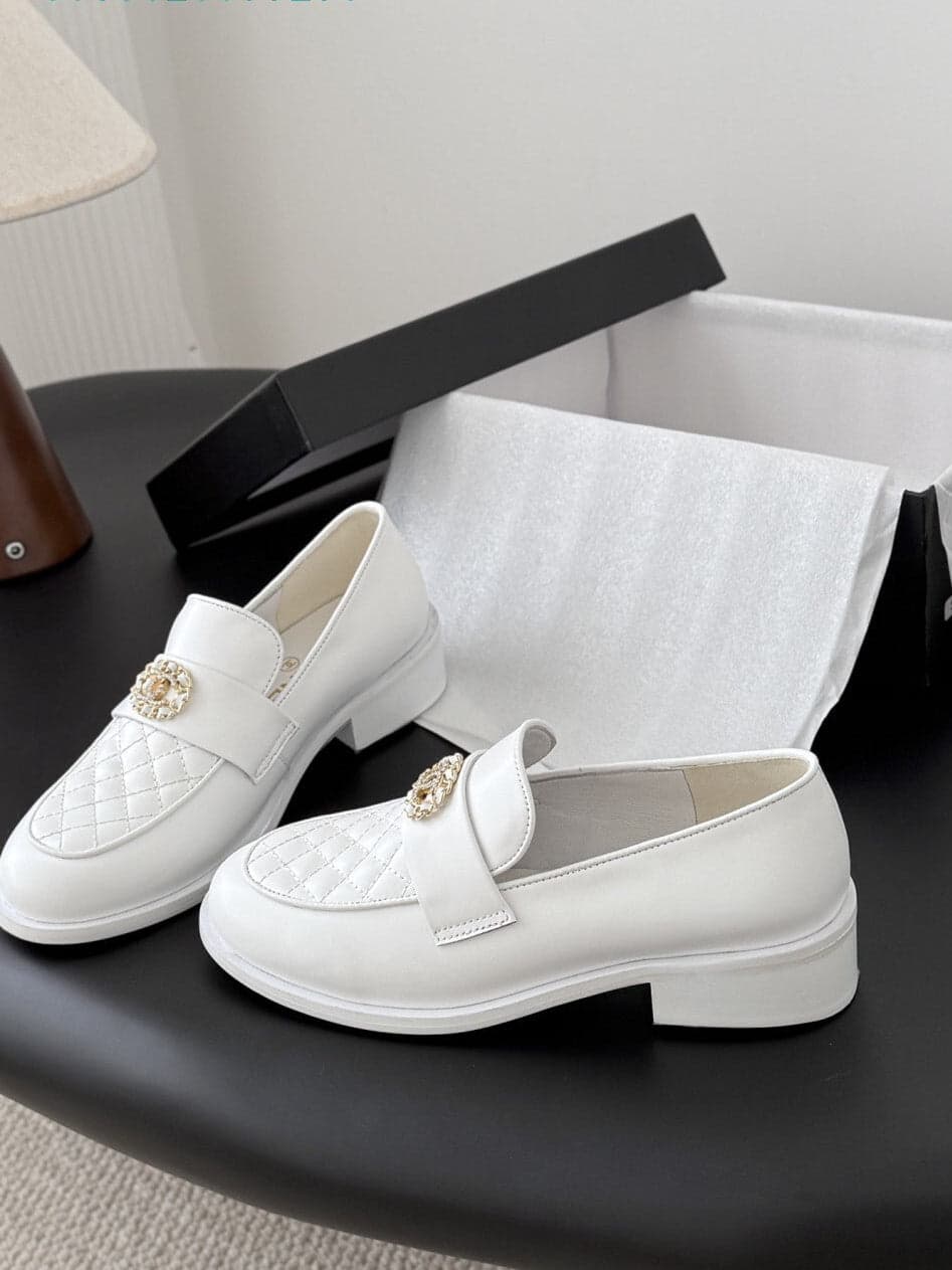 Mocassim Lambskin Ivory white