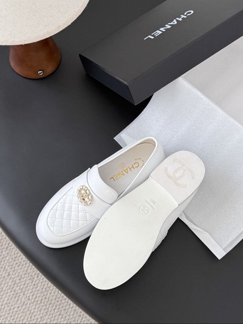Mocassim Lambskin Ivory white