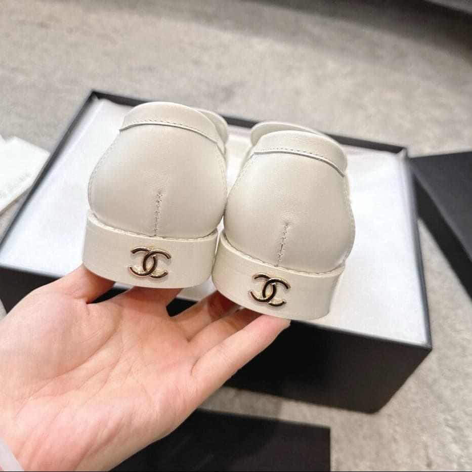 Chanel Timeless Patent Loafer white