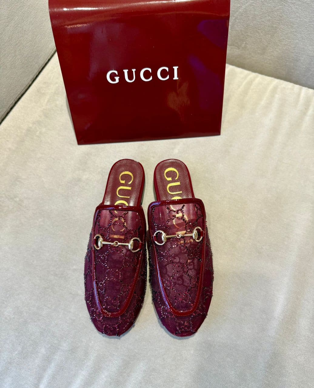 mule Princetown GG Crystal da Gucci