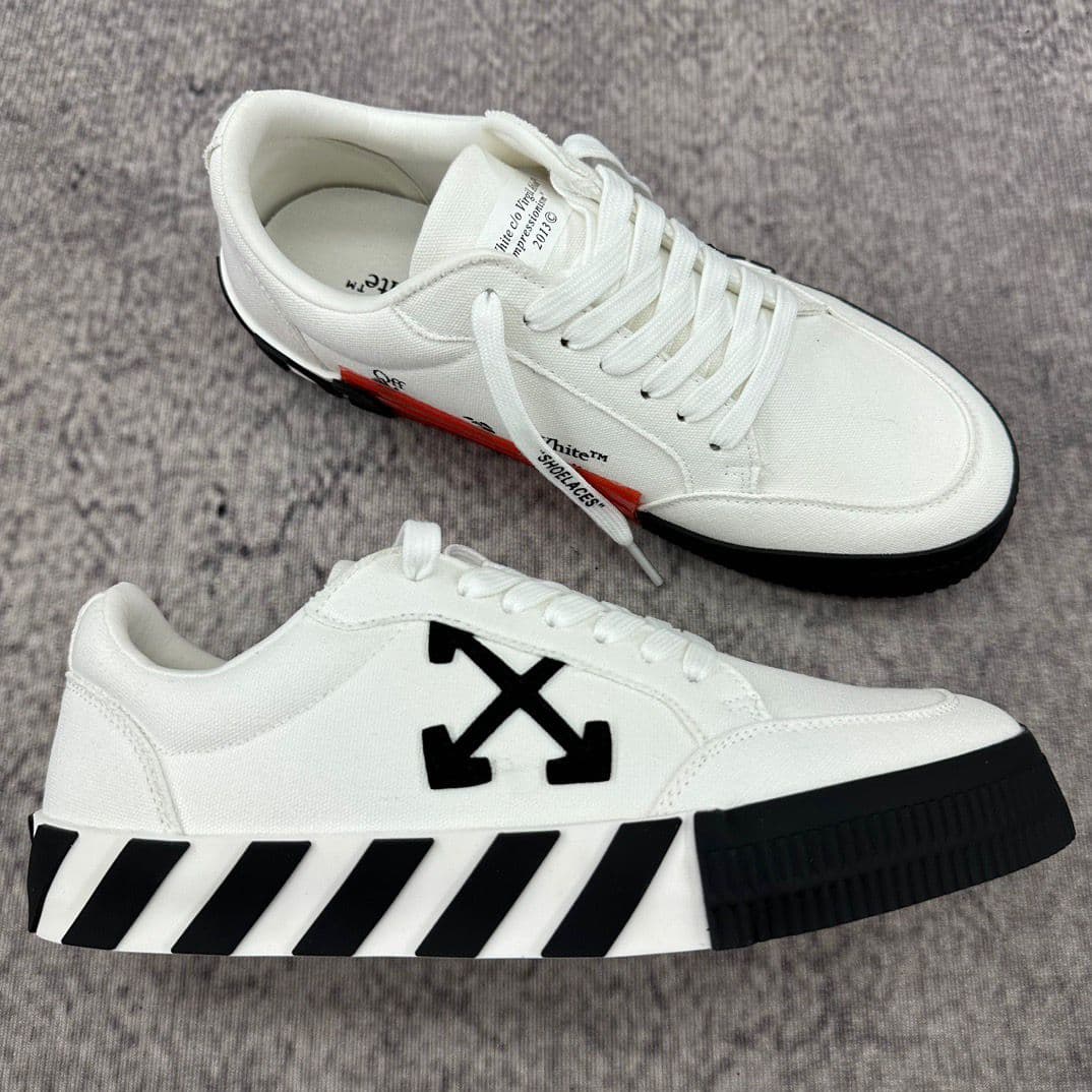 Off-White Vulcanized White Low Top Sneakers Canvas