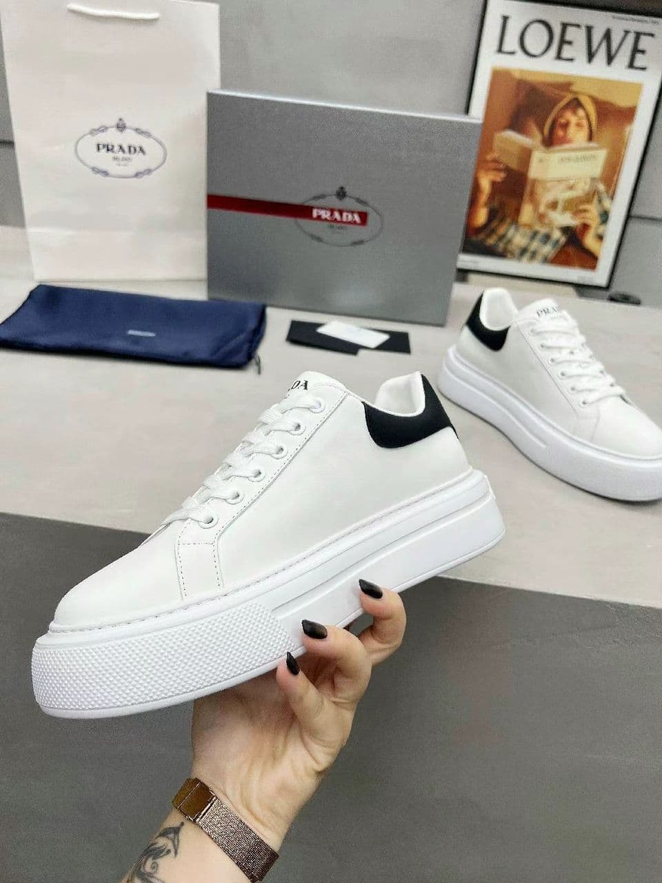 Prada Downtown White Black.