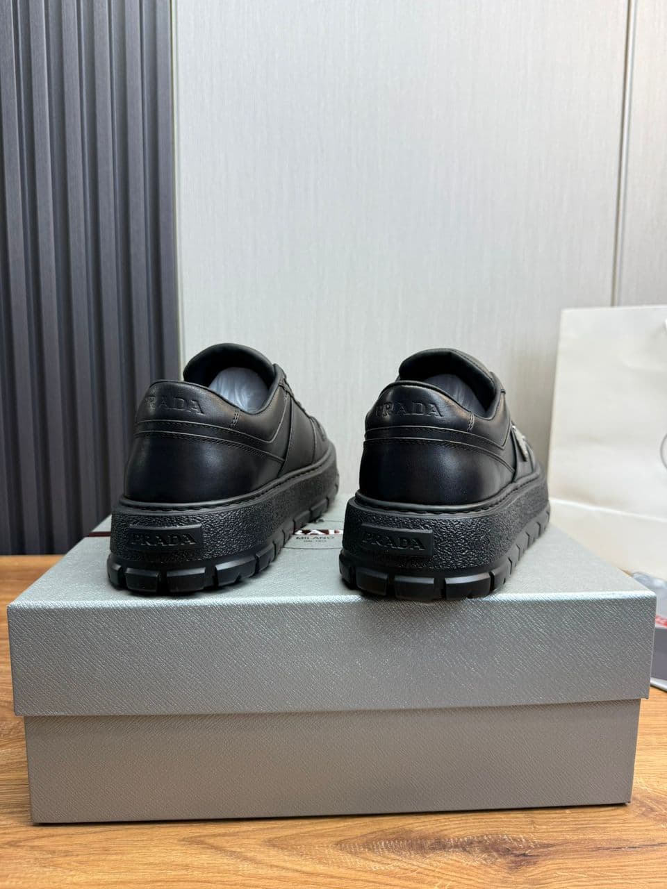 Prada Leather Sneaker Black