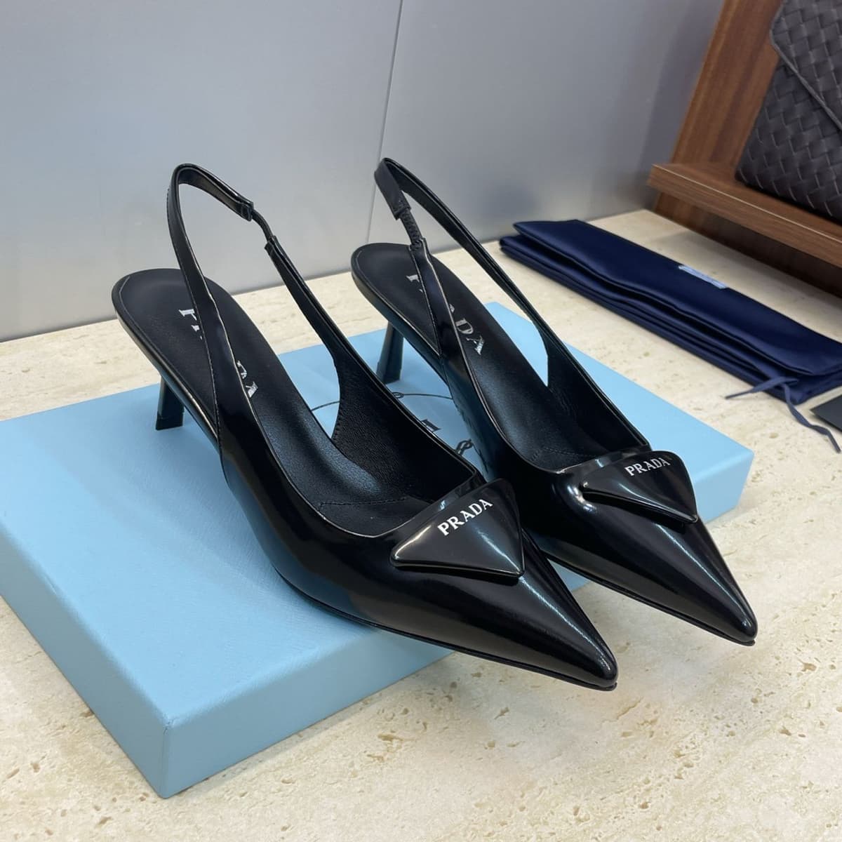 Prada Patent Leather Slingback Pumps