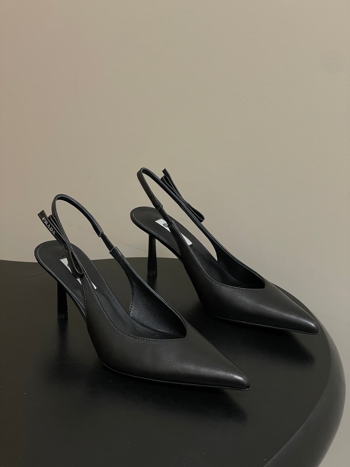 Prada Slingback Pumps Black Matte