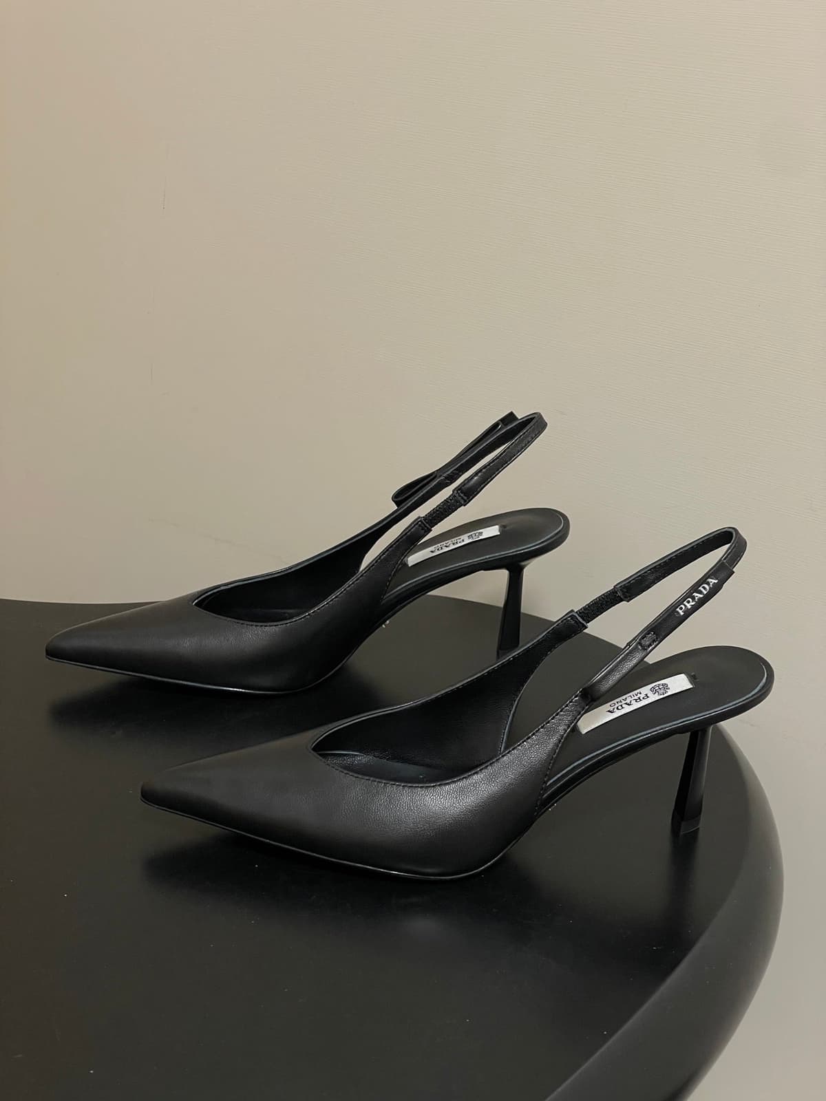 Prada Slingback Pumps Black Matte