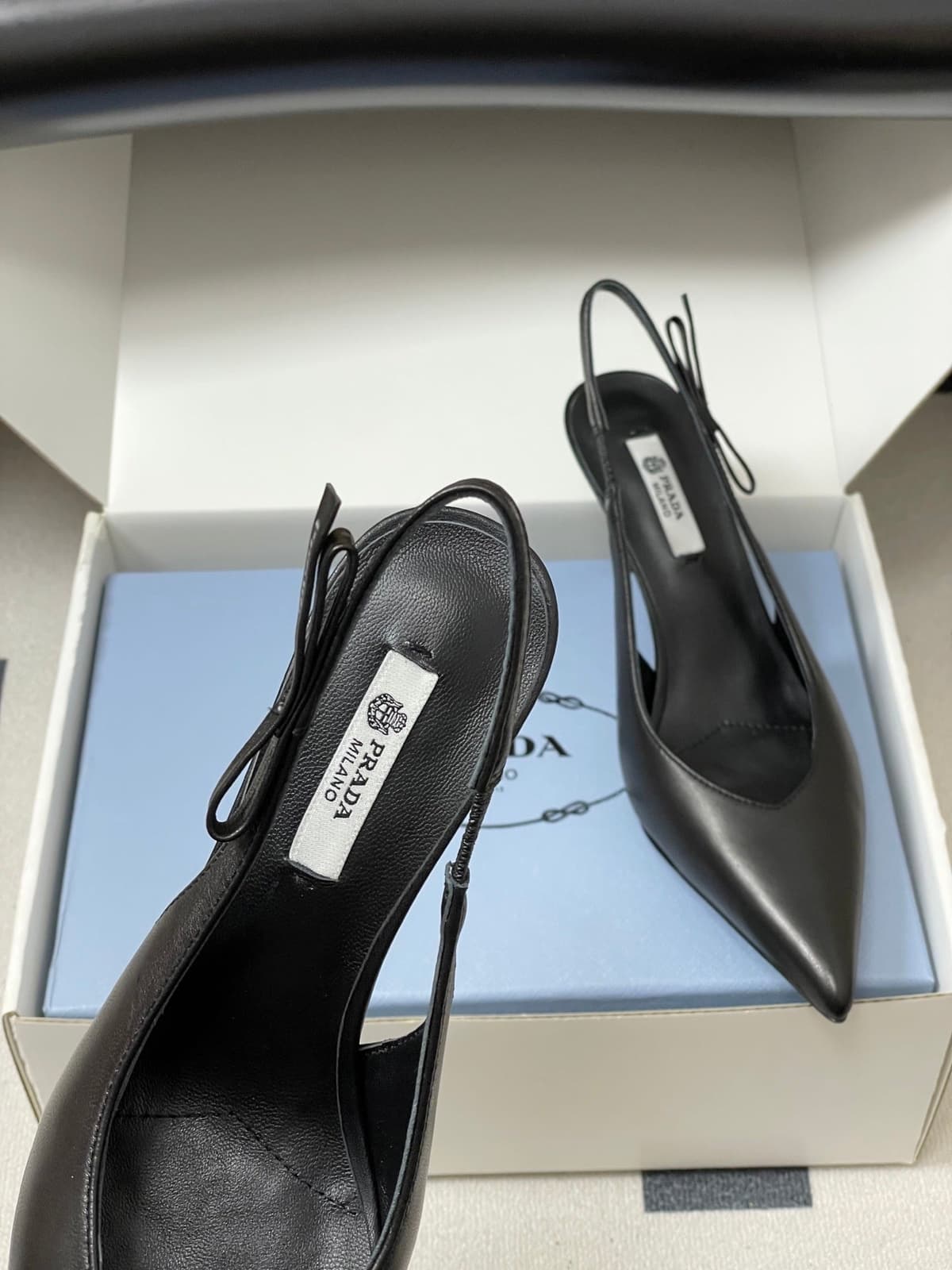 Prada Slingback Pumps Black Matte