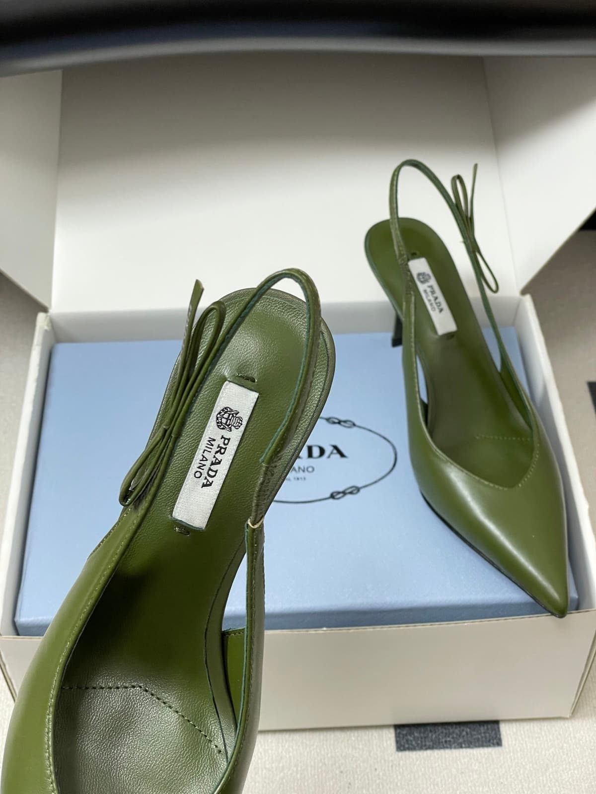 Prada Slingback Pumps Green