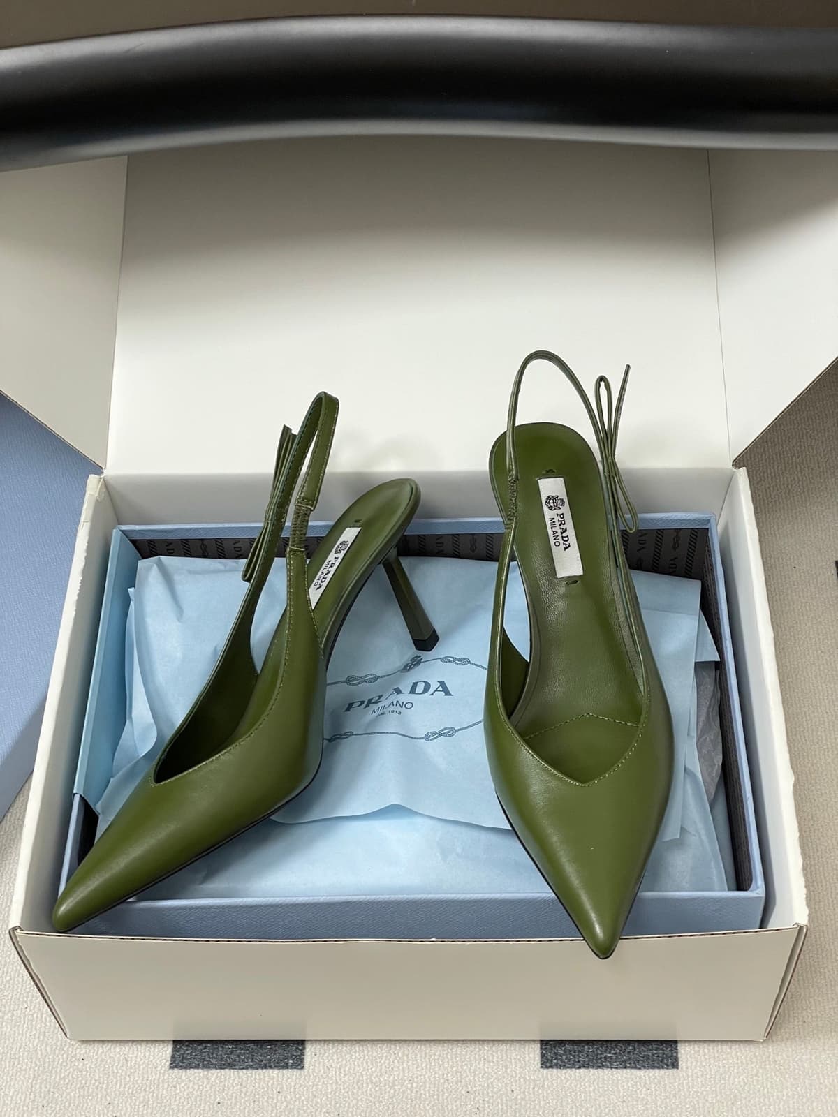 Prada Slingback Pumps Green