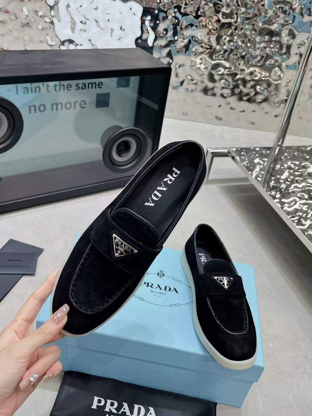 Prada Suede Loafers Black ( Pronta entrega )