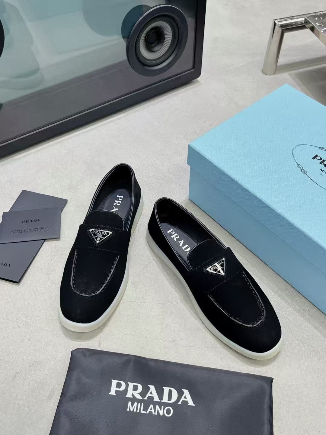Prada Suede Loafers Black ( Pronta entrega )