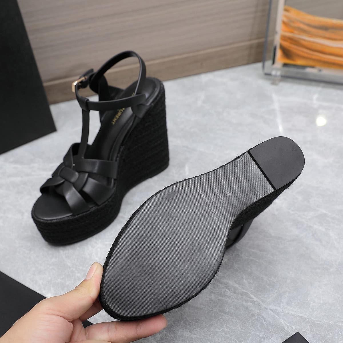 Saint Laurent Espadrille Tribute Black
