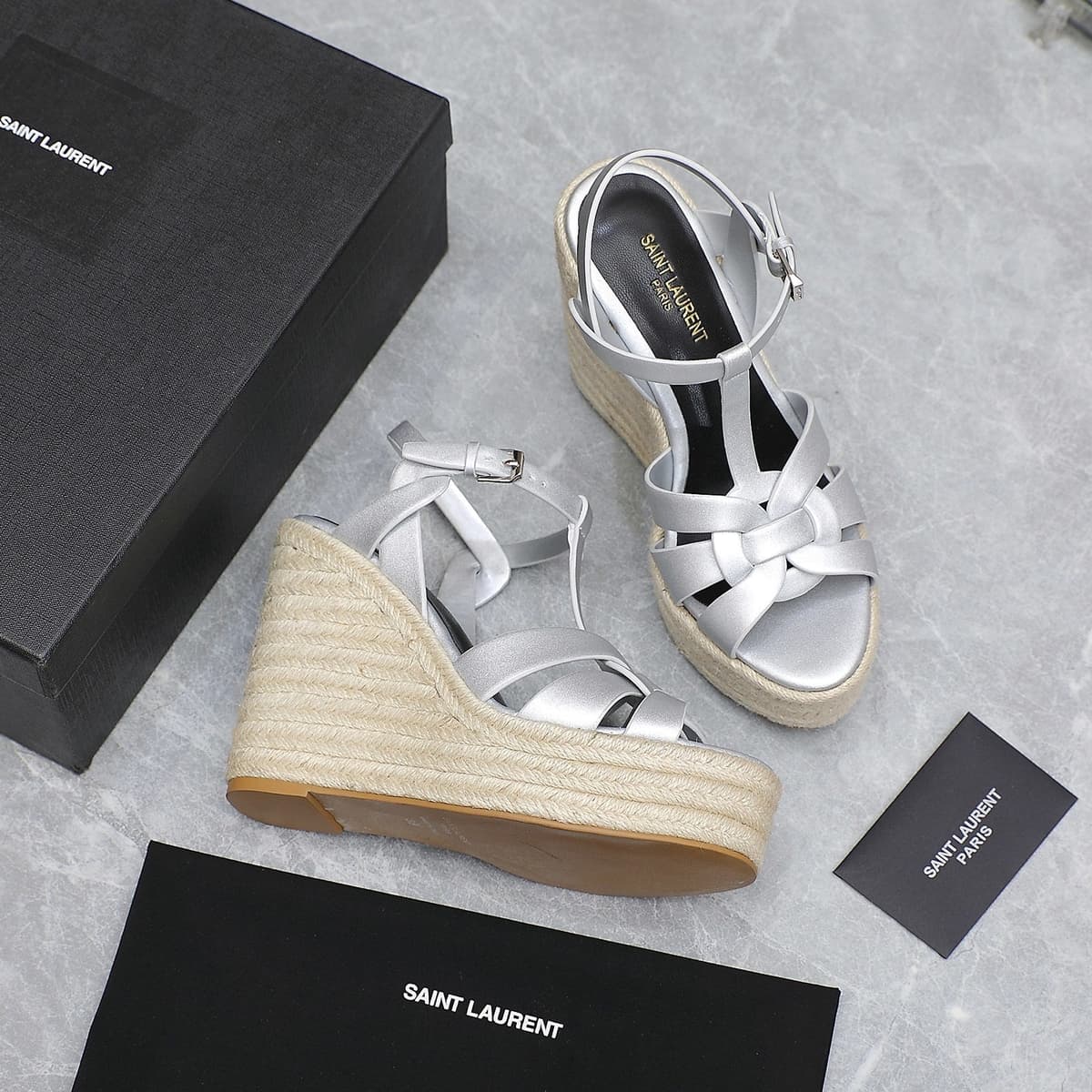 Saint Laurent Espadrille Tribute gray