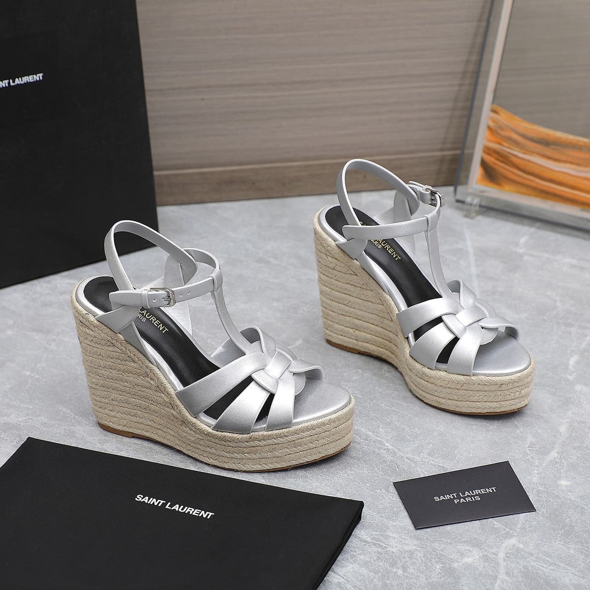 Saint Laurent Espadrille Tribute gray