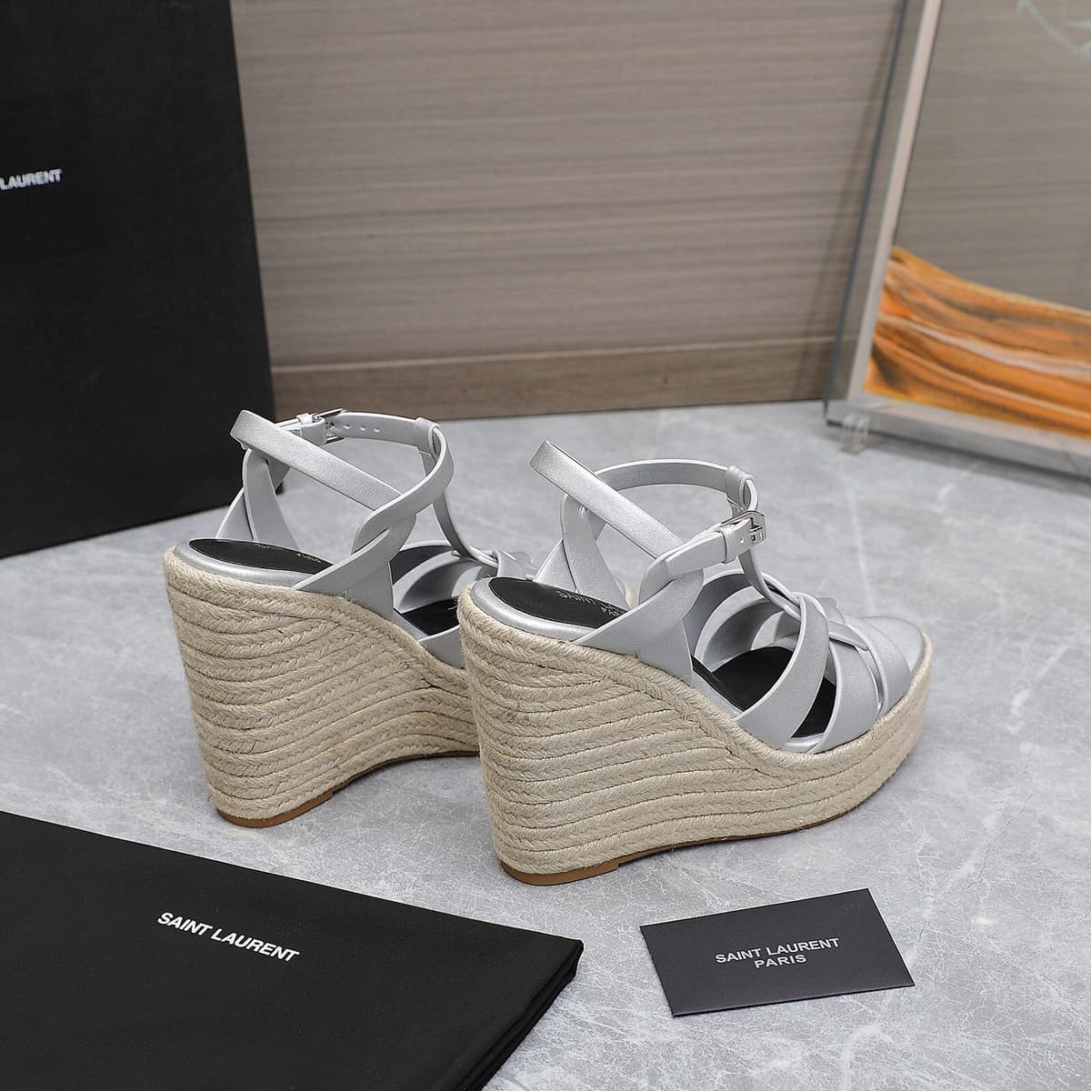 Saint Laurent Espadrille Tribute gray
