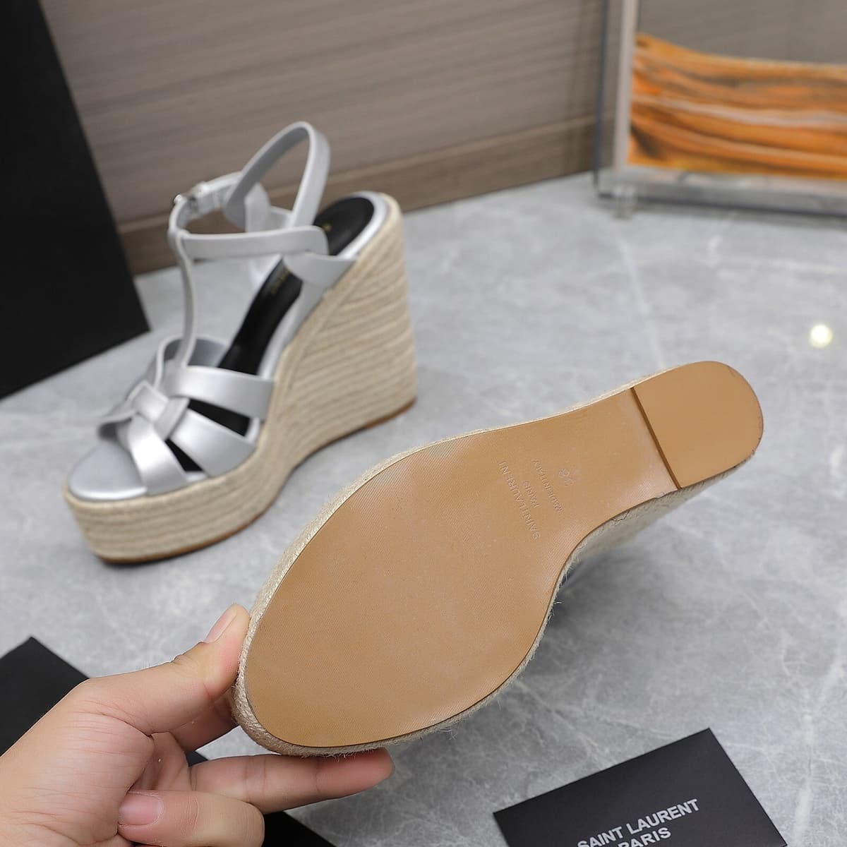 Saint Laurent Espadrille Tribute gray