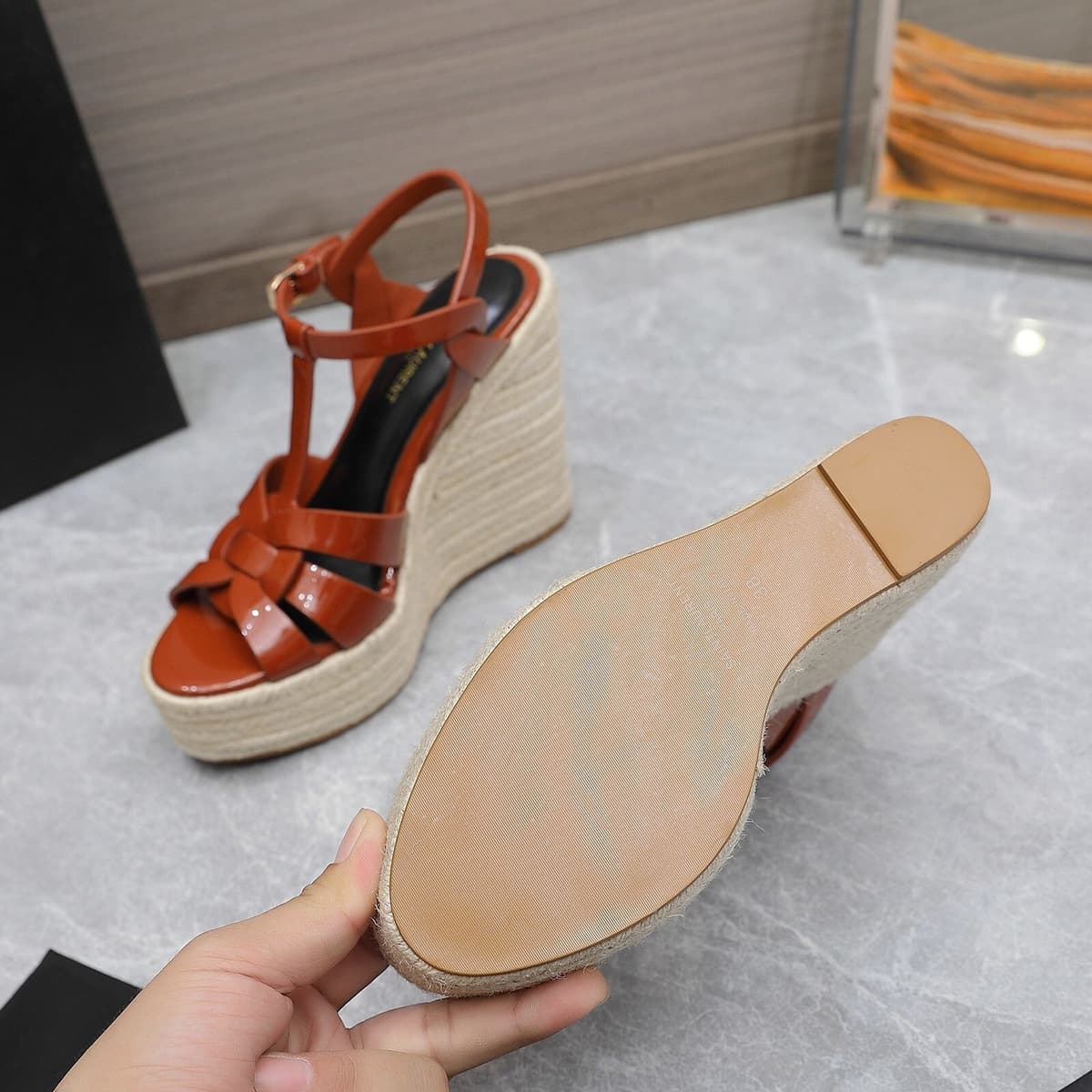 Saint Laurent Espadrille Tribute milk cream