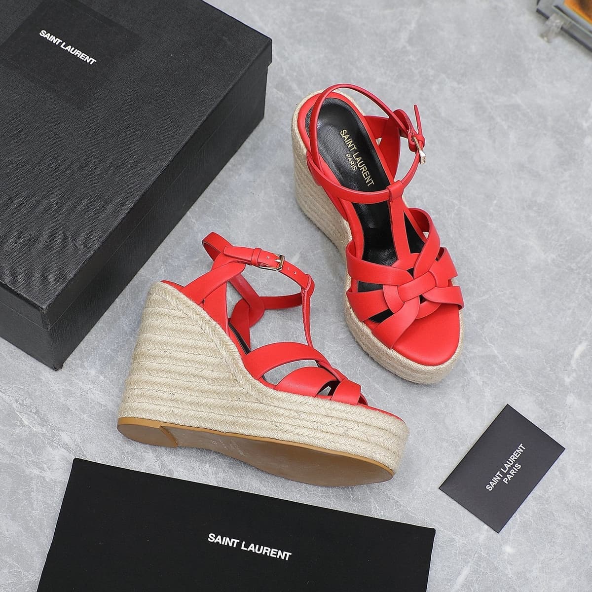 Saint Laurent Espadrille Tribute Red