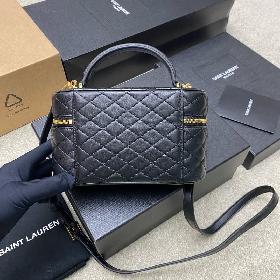 Saint Laurent Gaby Vanity Black Ferragens Douradas